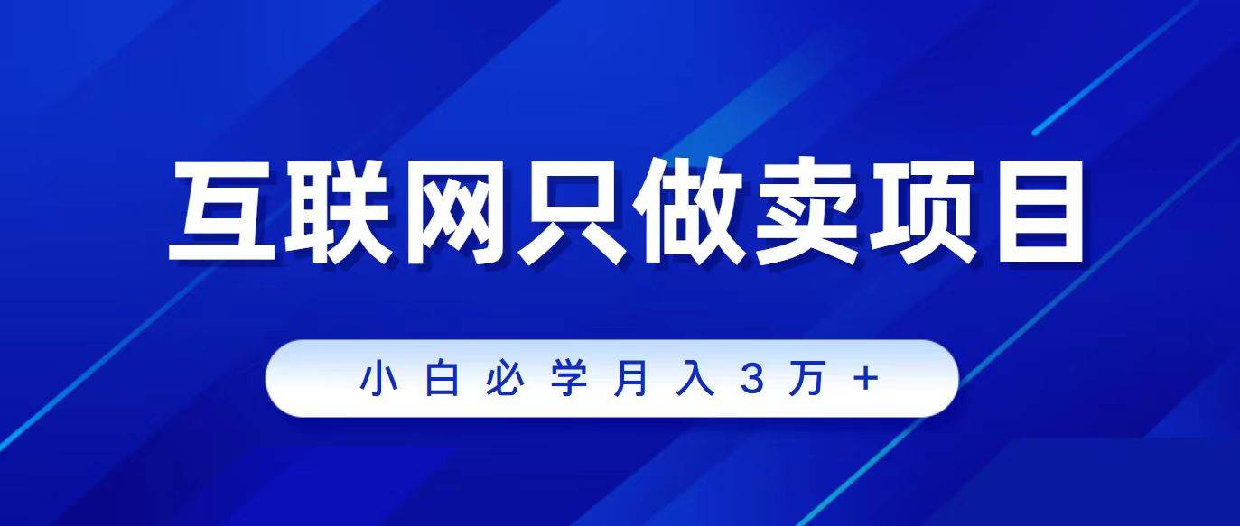 互联网的尽头就是卖项目，被割过韭菜的兄弟们必看！轻松月入三万以上！-悠闲副业网