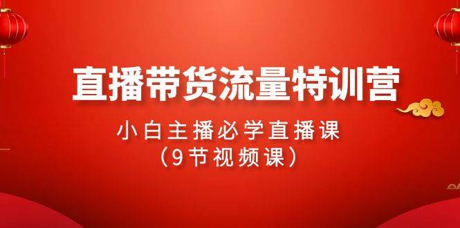 2024直播带货流量特训营，小白主播必学直播课（9节视频课）-悠闲副业网