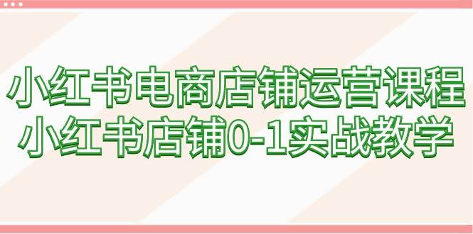 小红书电商店铺运营课程，小红书店铺0-1实战教学（60节课）-悠闲副业网