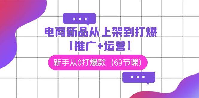 电商 新品从上架到打爆【推广+运营】，新手从0打爆款（69节课）-悠闲副业网