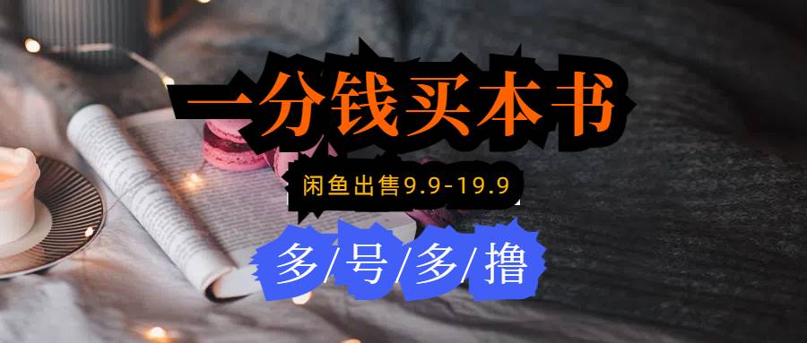 每天花1分钱买一本书，闲鱼出售9.9-19.9不等，多账号多撸 新手小白均可操作-悠闲副业网