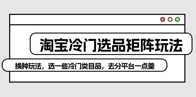 淘宝冷门选品矩阵玩法：换种玩法，选一些冷门类目品，去分平台一点羹-悠闲副业网
