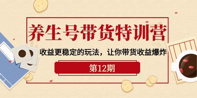 养生号带货特训营【12期】收益更稳定的玩法，让你带货收益爆炸-9节直播课-悠闲副业网