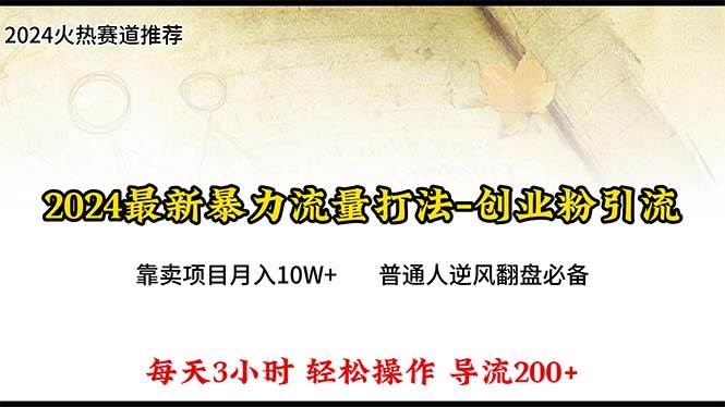 2024年最新暴力流量打法，每日导入300+，靠卖项目月入10W+-悠闲副业网