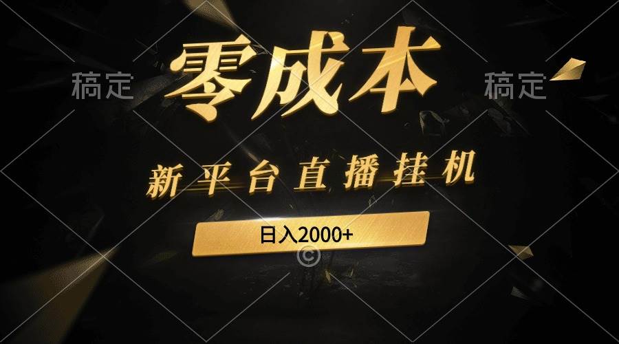 新平台直播挂机最新玩法，0成本，不违规，日入2000+-悠闲副业网