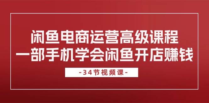 闲鱼电商运营高级课程，一部手机学会闲鱼开店赚钱（34节课）-悠闲副业网