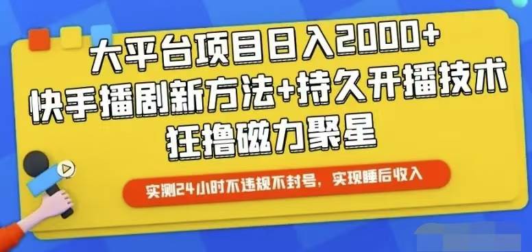 快手24小时无人直播，真正实现睡后收益-悠闲副业网