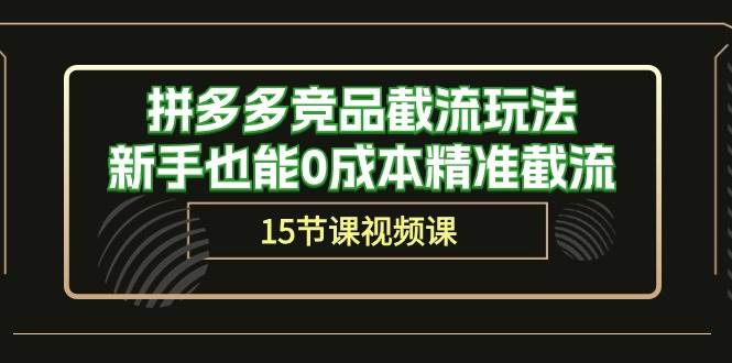 拼多多竞品截流玩法，新手也能0成本精准截流（15节课）-悠闲副业网