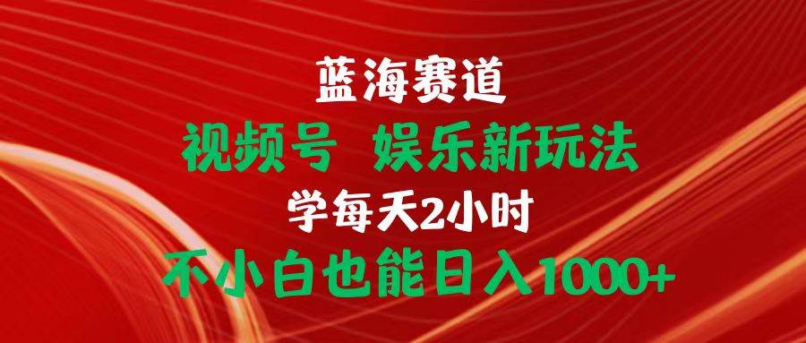 蓝海赛道视频号 娱乐新玩法每天2小时小白也能日入1000+-悠闲副业网