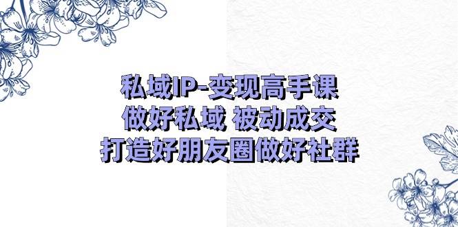 私域IP-变现高手课:做好私域 被动成交,打造好朋友圈做好社群(18节)-悠闲副业网