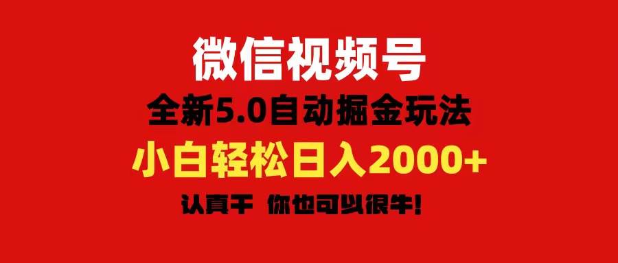 微信视频号变现，5.0全新自动掘金玩法，日入利润2000+有手就行-悠闲副业网
