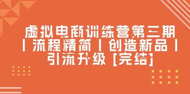 虚拟电商训练营第三期丨流程精简丨创造新品丨引流升级 [完结]-悠闲副业网