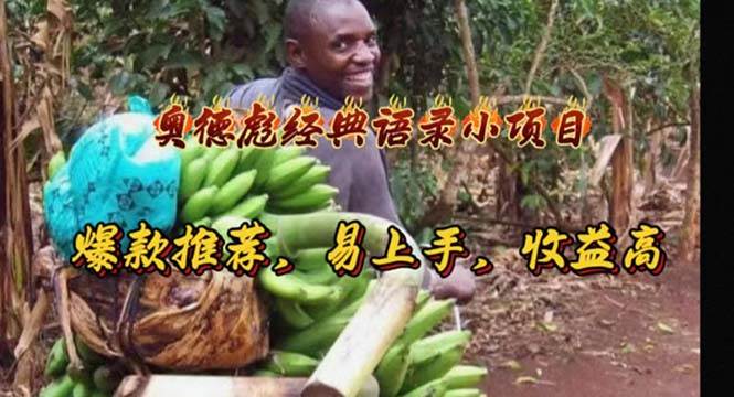奥德彪经典语录小项目，爆款推荐，易上手，收益高-悠闲副业网