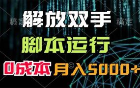 解放双手,脚本运行,0成本月入5000+-悠闲副业网