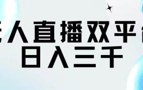 无人直播双平台，日入三千-悠闲副业网