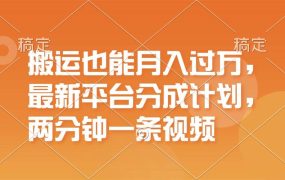 搬运也能月入过万，最新平台分成计划，一万播放一百米，一分钟一个作品-悠闲副业网