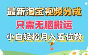 最新淘宝视频分成,只需无脑搬运,小白也能轻松月入五位数,可矩阵批量...-悠闲副业网