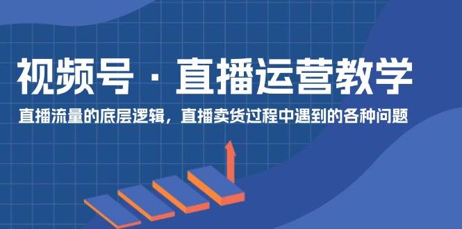 视频号 直播运营教学：直播流量的底层逻辑，直播卖货过程中遇到的各种问题-悠闲副业网