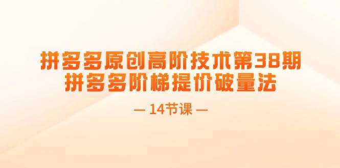 拼多多原创高阶技术第38期，拼多多阶梯提价破量法（14节课）-悠闲副业网