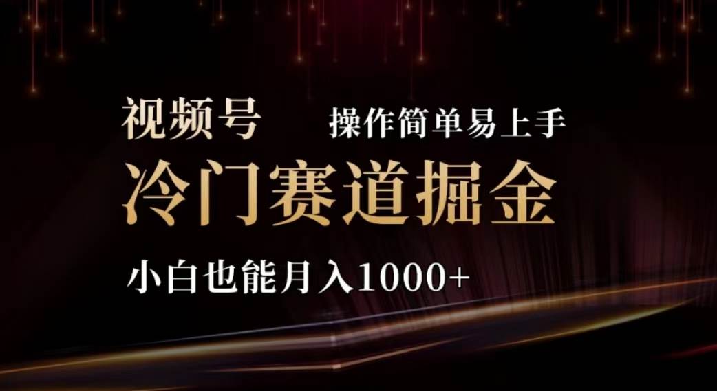 2024视频号冷门赛道掘金，操作简单轻松上手，小白也能月入1000+-悠闲副业网
