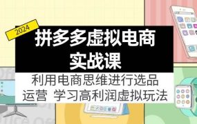 拼多多虚拟电商实战课:虚拟资源选品+运营,高利润虚拟玩法(更新14节)-悠闲副业网