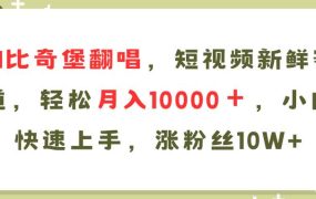 AI比奇堡翻唱歌曲,短视频新鲜赛道,轻松月入10000+,小白快速上手,...-悠闲副业网