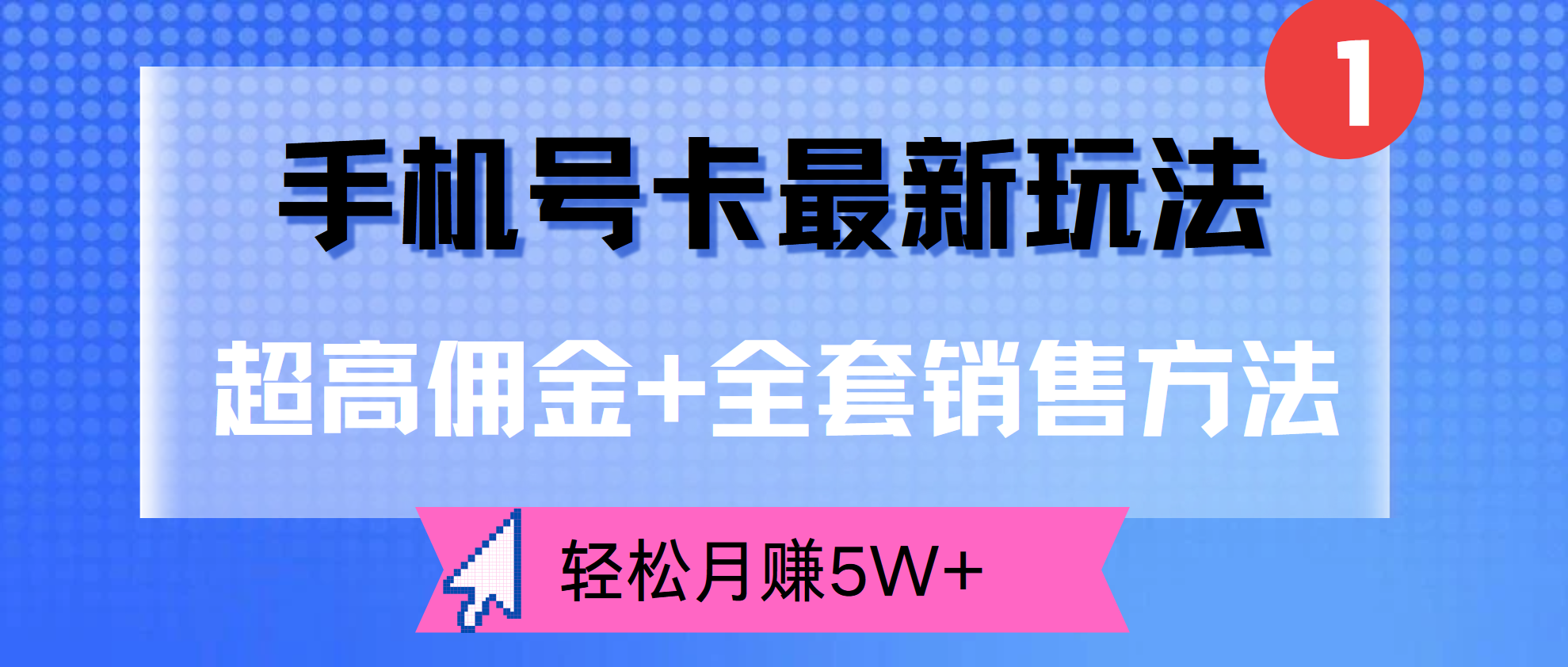 超高佣金+全套销售方法，手机号卡最新玩法，轻松月赚5W+-悠闲副业网