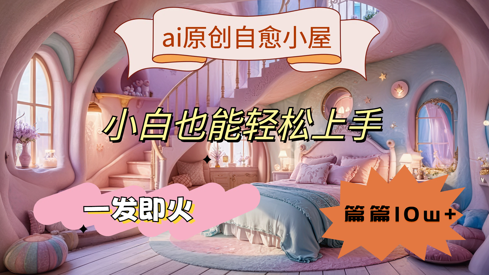ai原创治愈小屋，小白也能轻松上手，一发即火，篇篇10w+-悠闲副业网