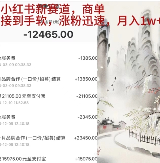 小红书新赛道，商单接到手软，涨粉迅速，一个月1w+-悠闲副业网