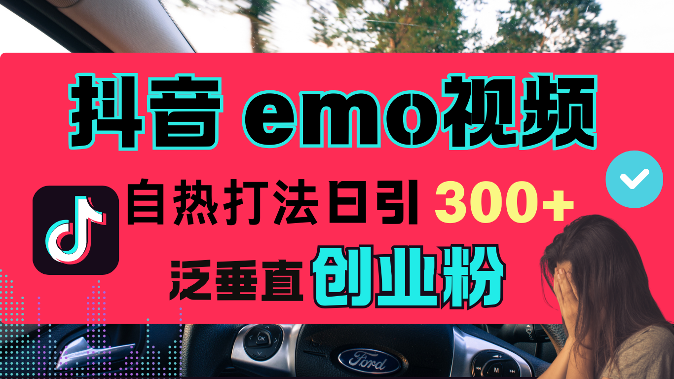 抖音“EMO视频”自热流打法，日引300+泛垂直创业粉-悠闲副业网