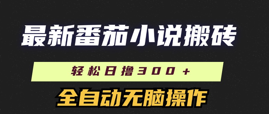最新番茄小说搬砖，日撸300＋！全自动操作，可矩阵放大！-悠闲副业网