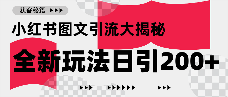 小红书图文引流，只需一张图片即可撬动百万流量，日引200+创业粉-悠闲副业网