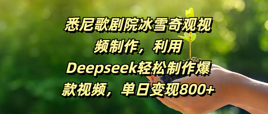 悉尼歌剧院冰雪奇观视频制作，利用Deepseek轻松制作爆款视频，单日变现800+-悠闲副业网