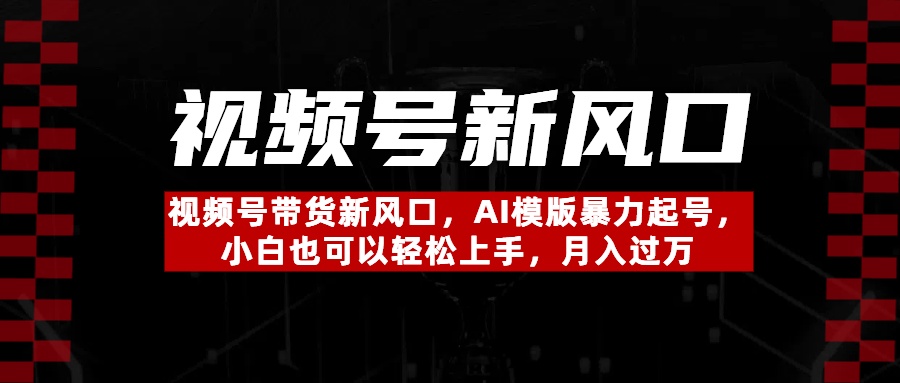视频号带货新风口，AI模版暴力起号，小白也可以轻松上手，月入过万-悠闲副业网