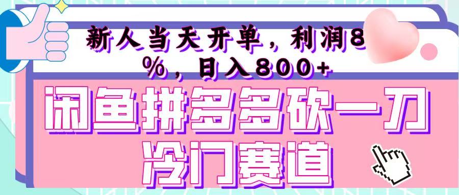 咸鱼拼夕夕砍一刀冷门暴力赛道，新人当天开单，利润百分之八十，日入 800+-悠闲副业网
