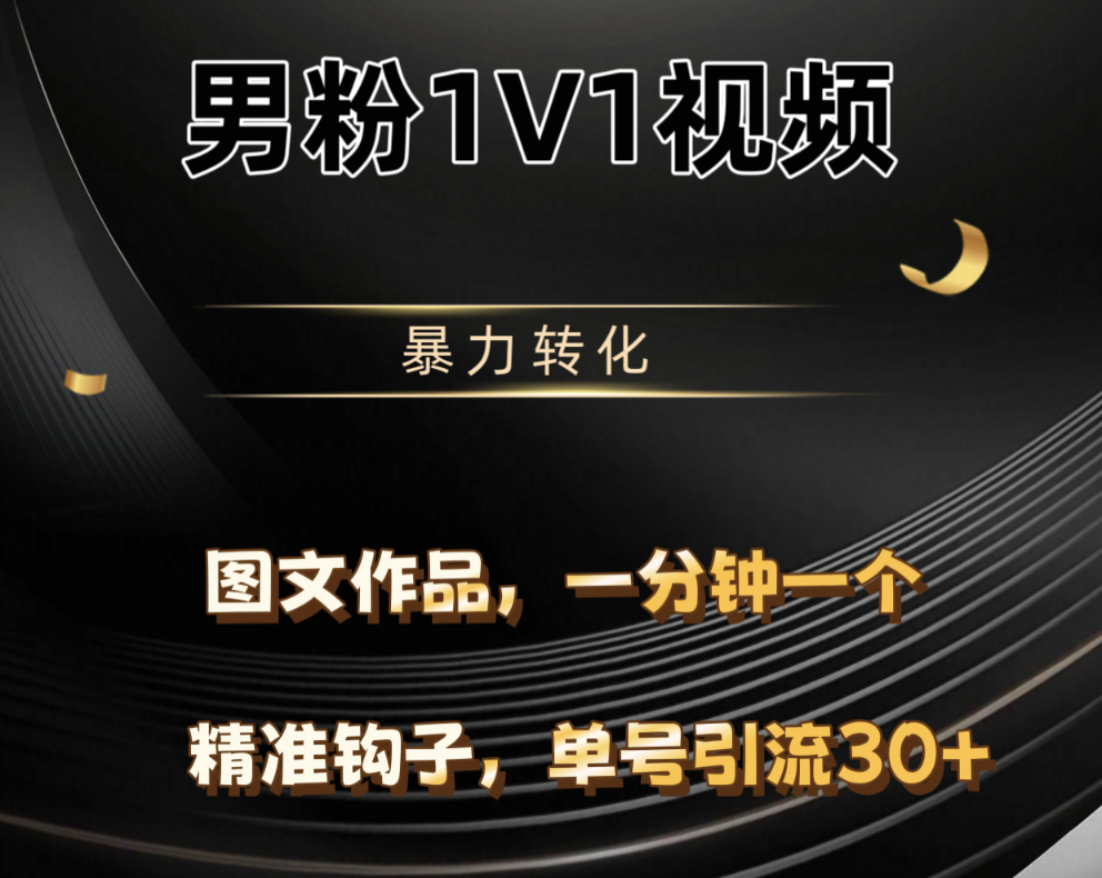 男粉1V1视频，硬改摄像头，高客单暴力转化，单日600+-悠闲副业网