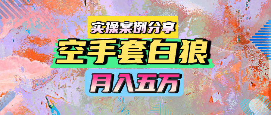 空手套白狼，月入五万，实操案例分享-悠闲副业网
