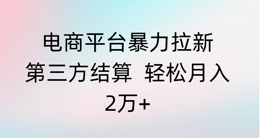 电商平台暴力拉新第三方结算 轻松月入2万+-悠闲副业网