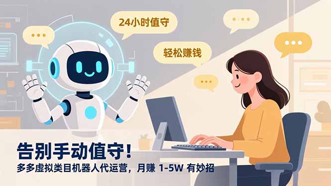 告别手动值守!多多虚拟类目机器人代运营,月赚 1-5W 有妙招-悠闲副业网