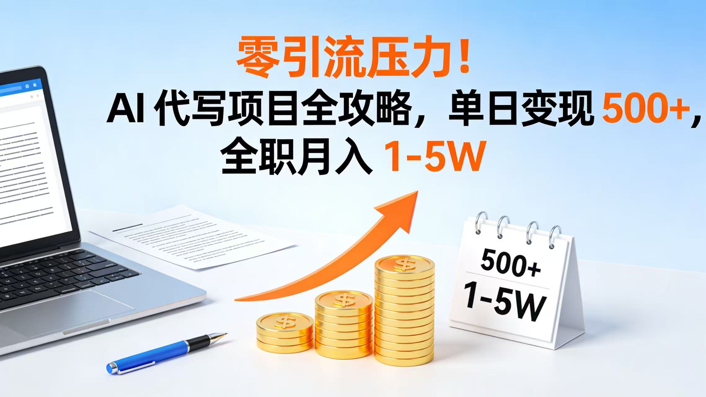 零引流压力！AI 代写项目全攻略，单日变现 500+，全职月入 1-5W-悠闲副业网