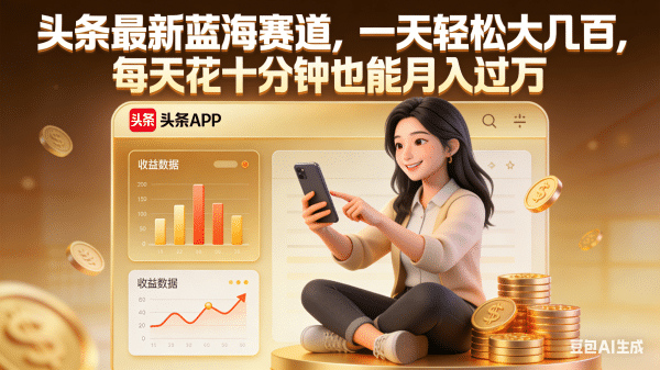 头条最新蓝海赛道,一天轻松大几百,每天花十分钟也能月入过万-悠闲副业网