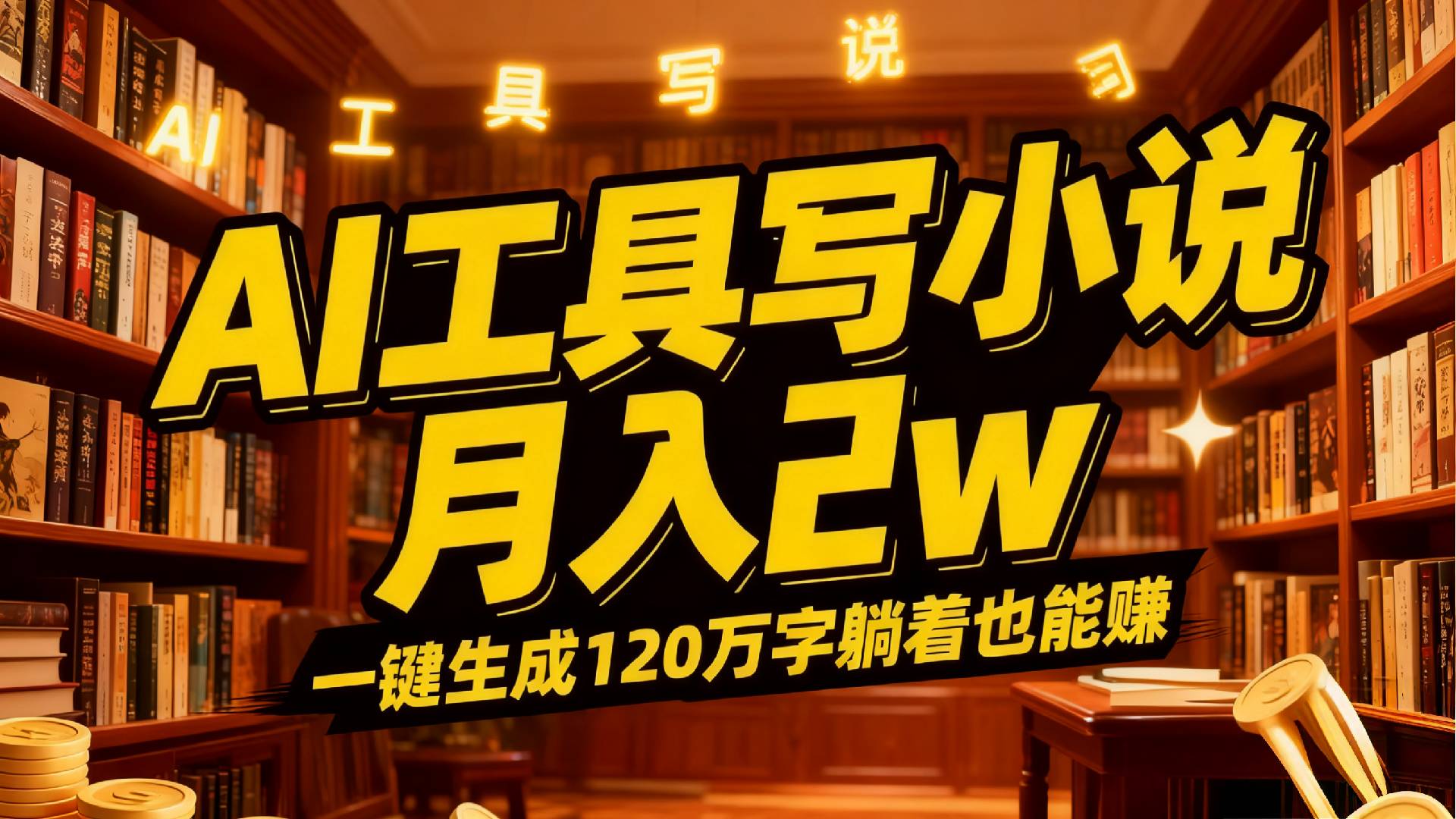 2026年AI工具写小说,一键生成120万字，躺着也能赚，月入2w+-悠闲副业网