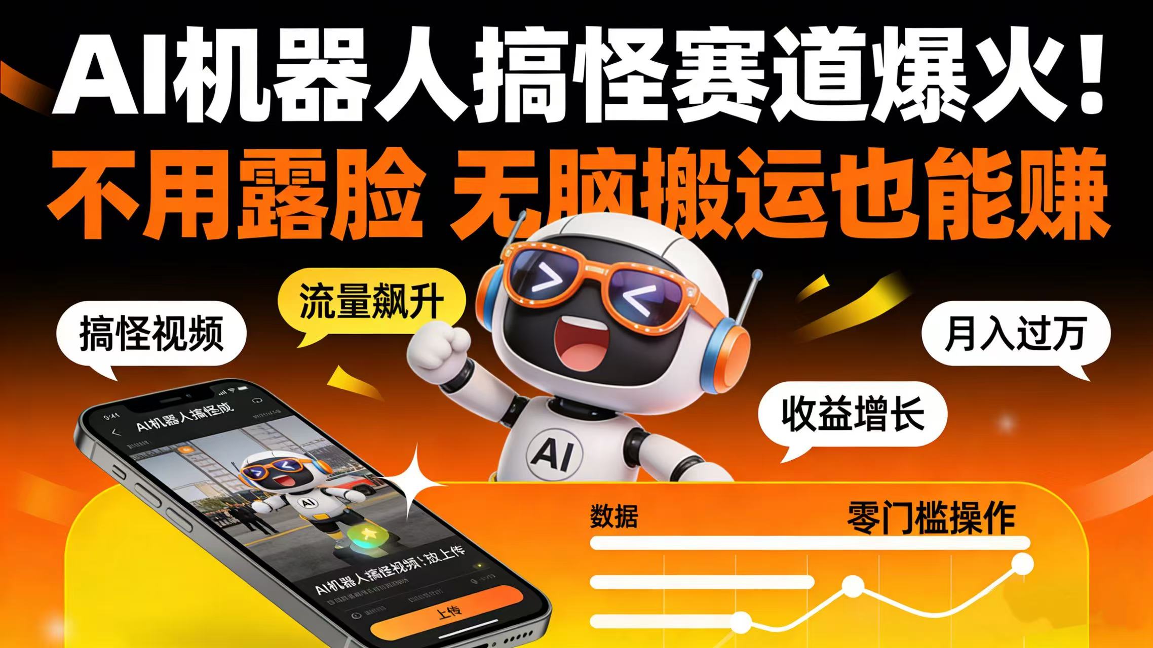 AI 机器人搞怪赛道爆火！不用露脸 无脑搬运也能赚-悠闲副业网