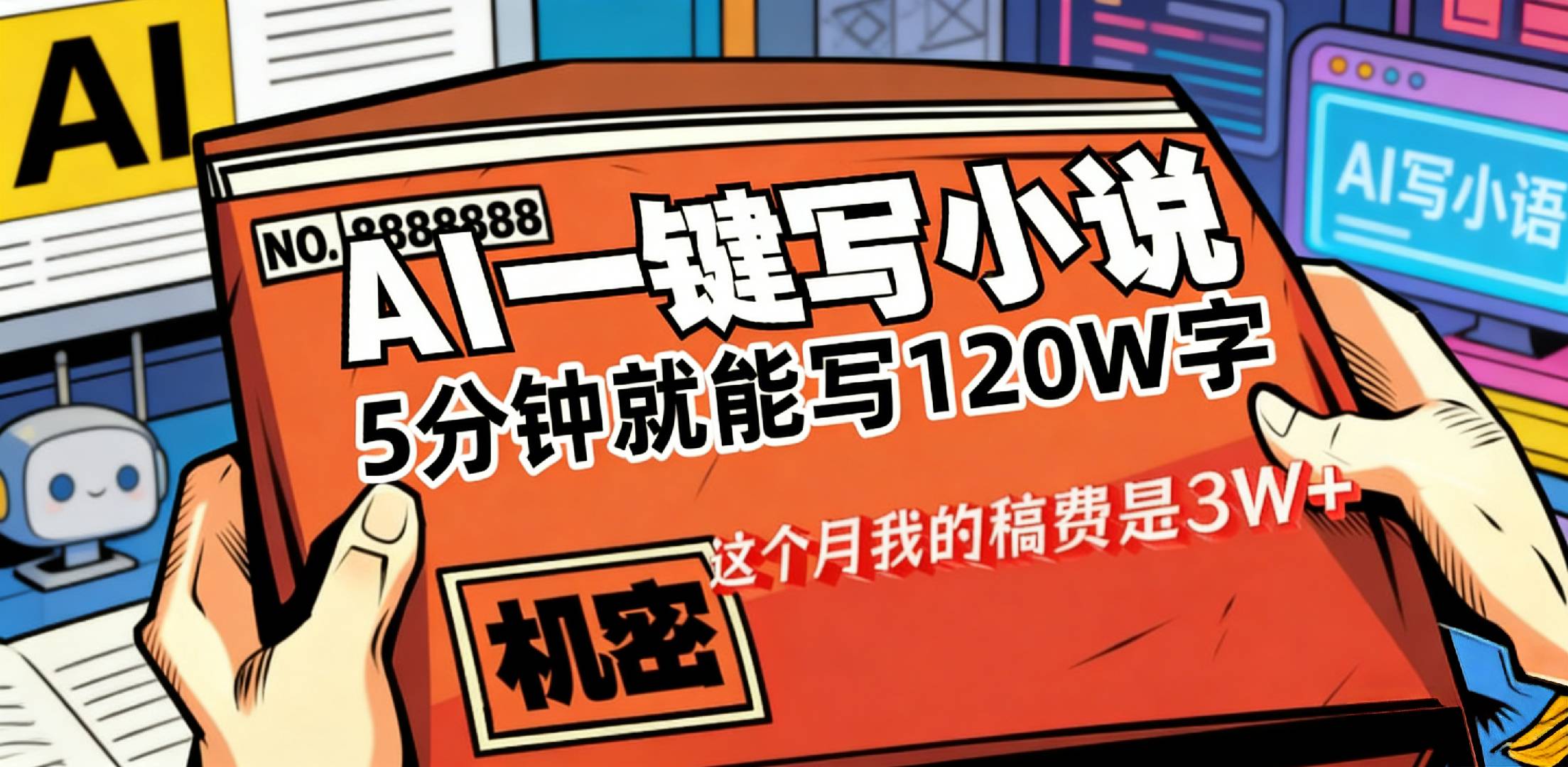 这个月我的稿费又是3W+,用AI写小说真的是太牛了,5分钟就能120W字-悠闲副业网