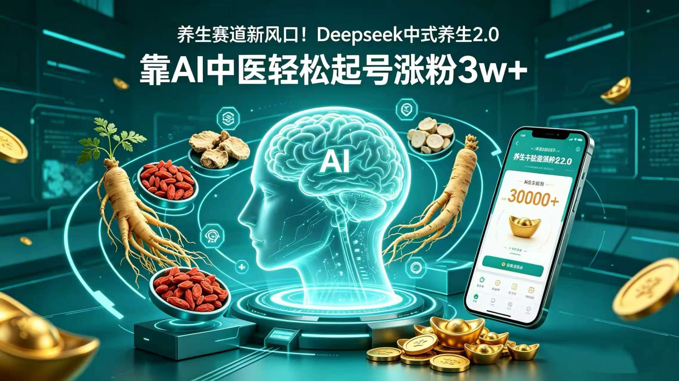 养生赛道新风口！Deepseek 中式养生 2.0，靠 AI 中医轻松起号涨粉 3w+-悠闲副业网
