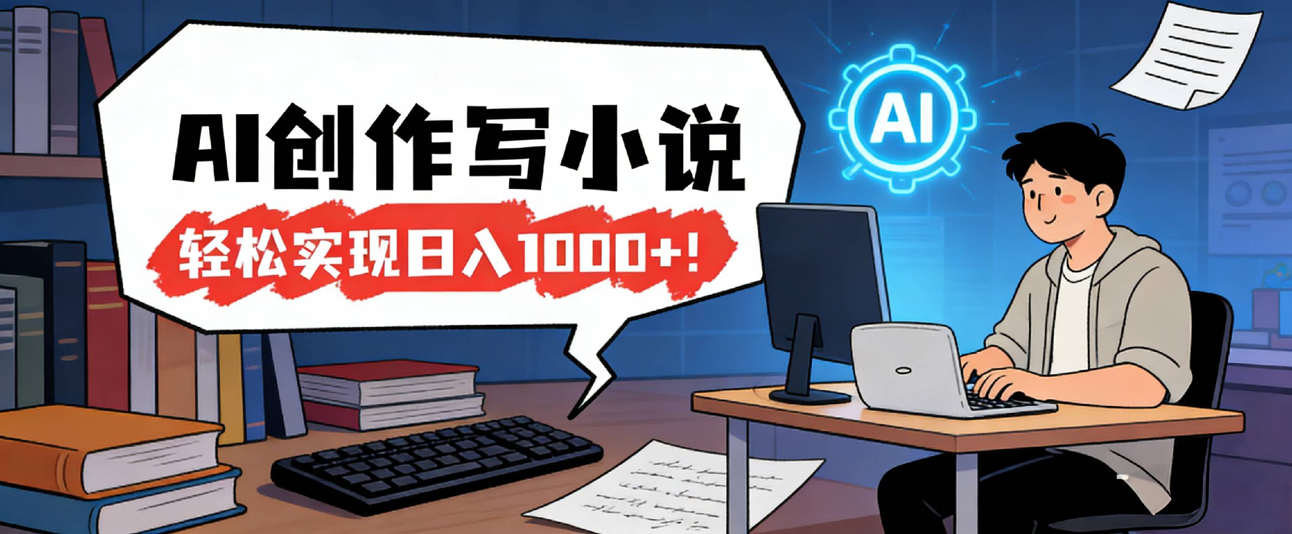 26年最新风口项目，AI工具创作写小说，轻松实现日入1000+-悠闲副业网