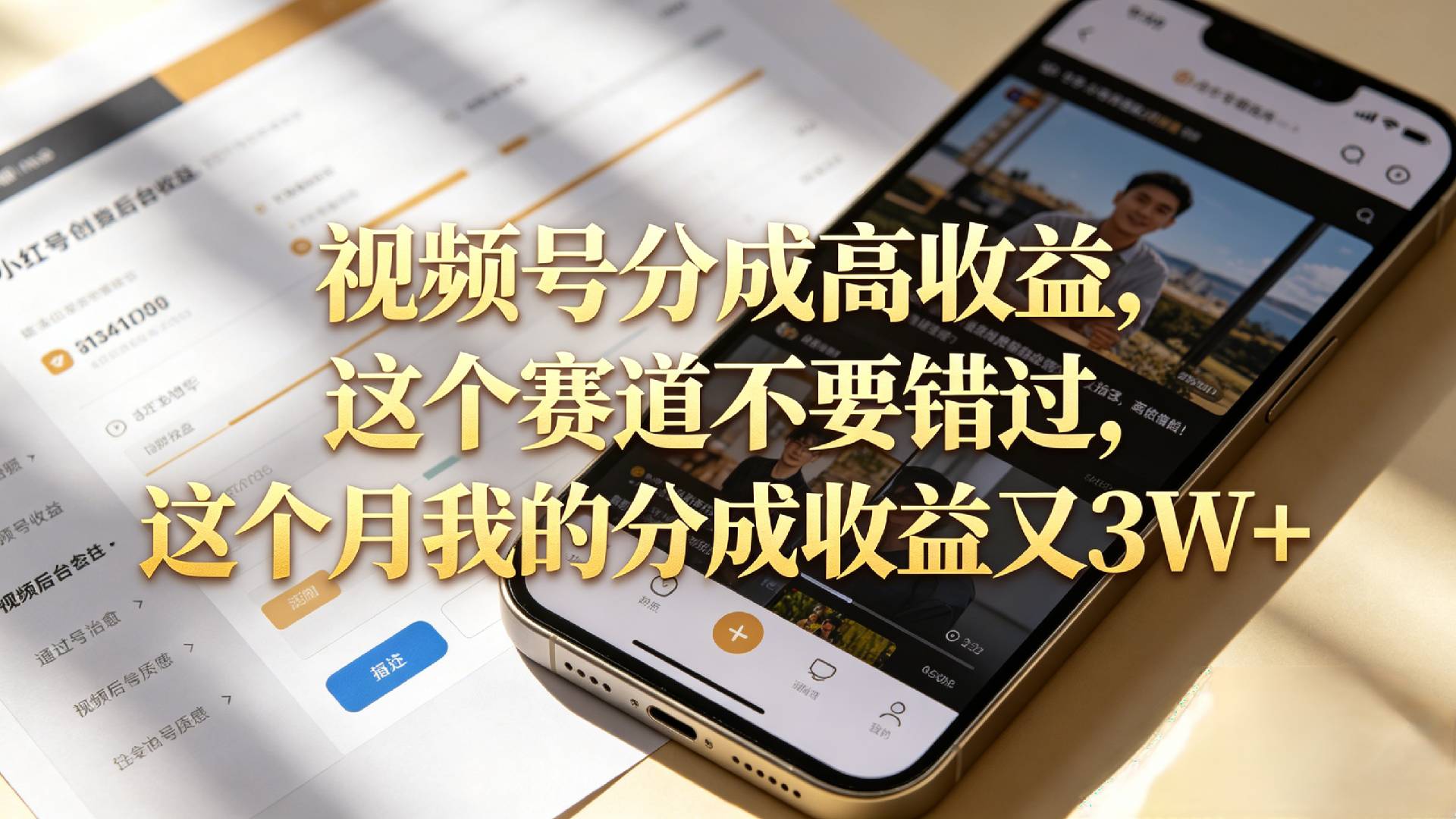 想要【视频号分成高收益】,这个赛道不要错过,这个月我的分成收益又3W+-悠闲副业网