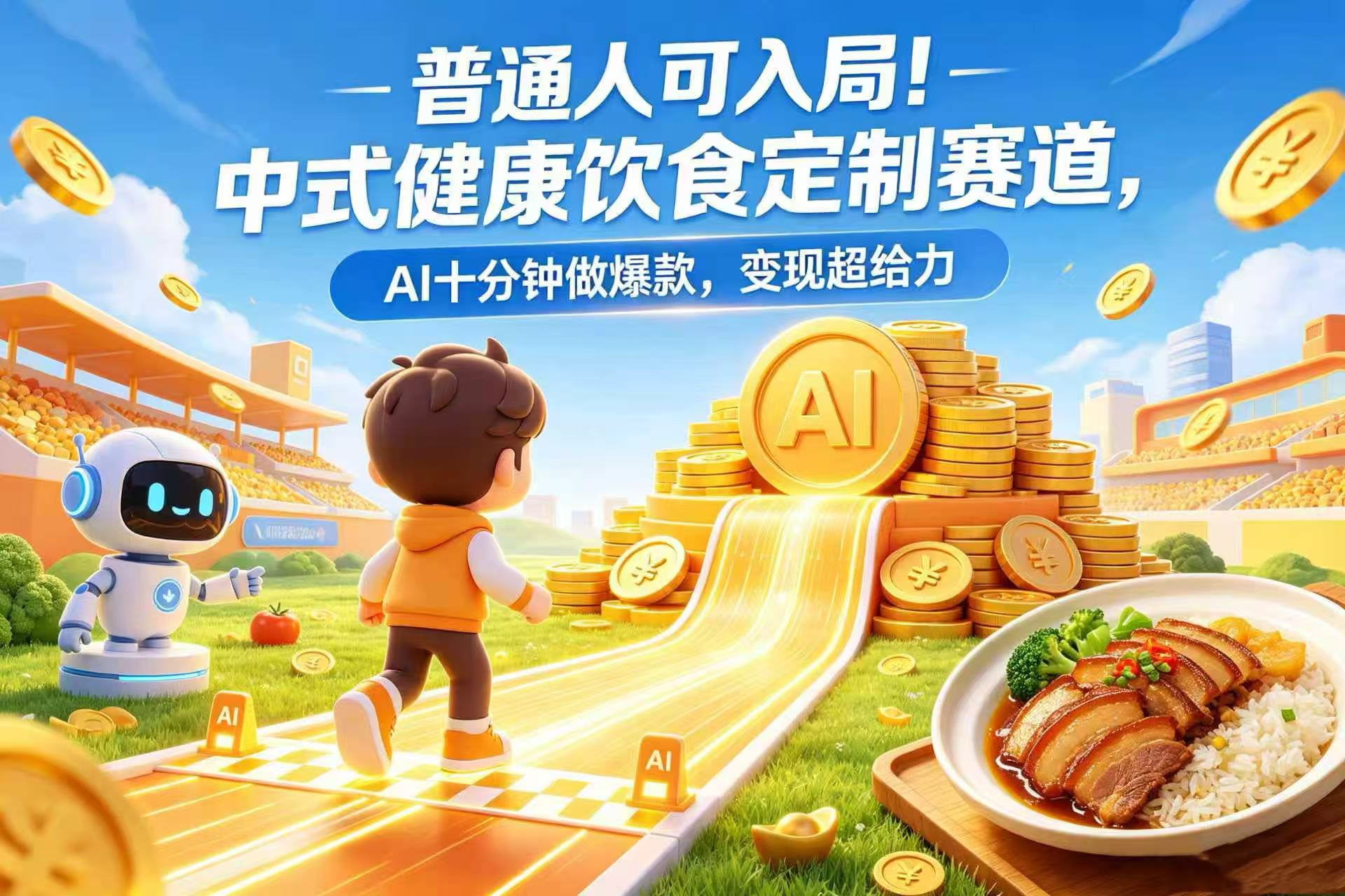普通人可入局!中式健康饮食定制赛道,AI 十分钟做爆款,变现超给力-悠闲副业网